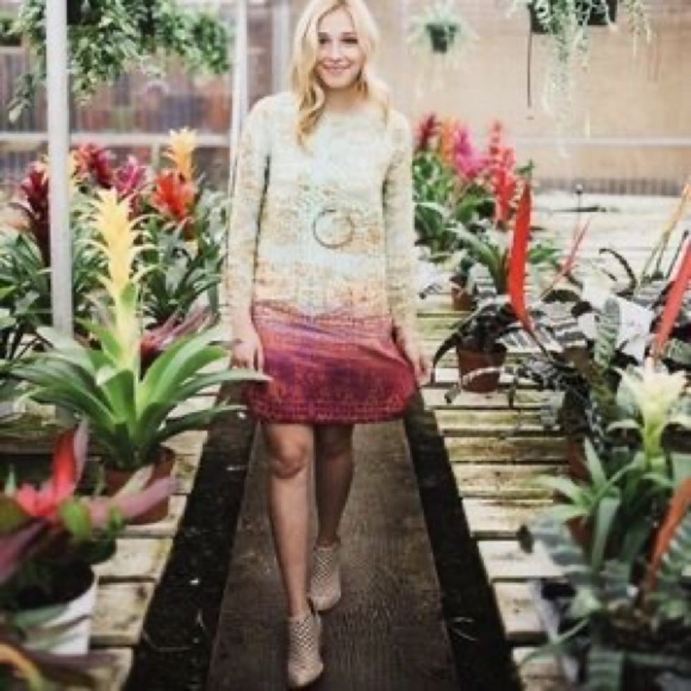 Maeve Cleome Silk Shift Dress, Small